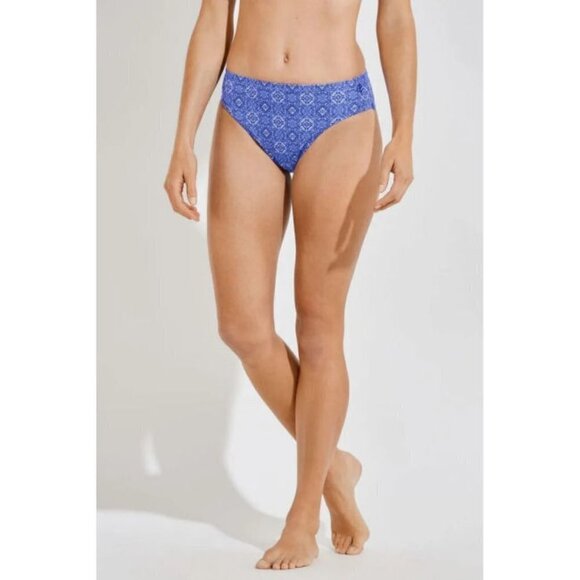 NWT Coolibar UPF Reversible Size XS BIKINI Swim BOTTOMS Solid PAISLEY Medley - Picture 1 of 8